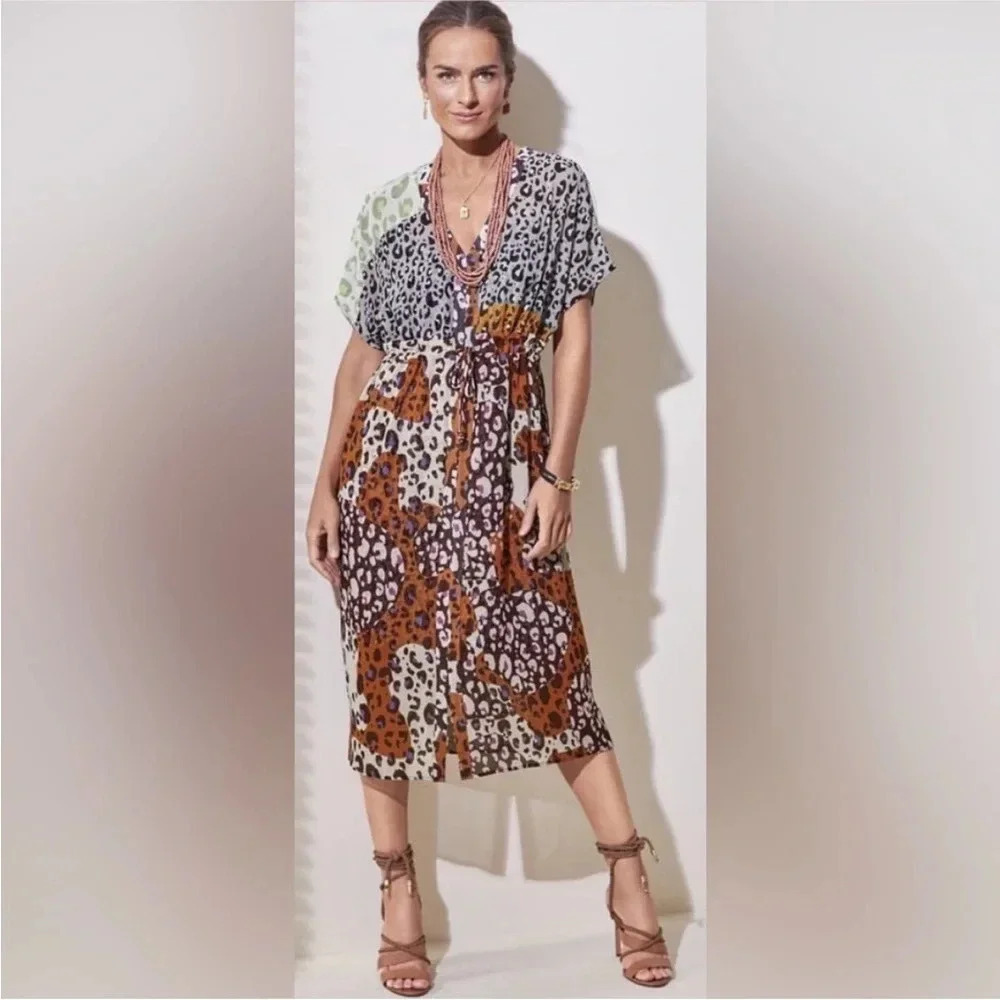 Cabi escape mixed print dress sz sm
